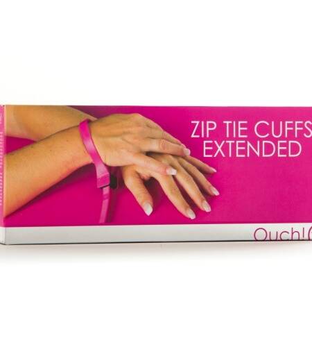ALGEMAS DESCARTÁVEIS DE PLÁSTICO OUCH! ZIP TIE CUFFS EXTENDED ROSA