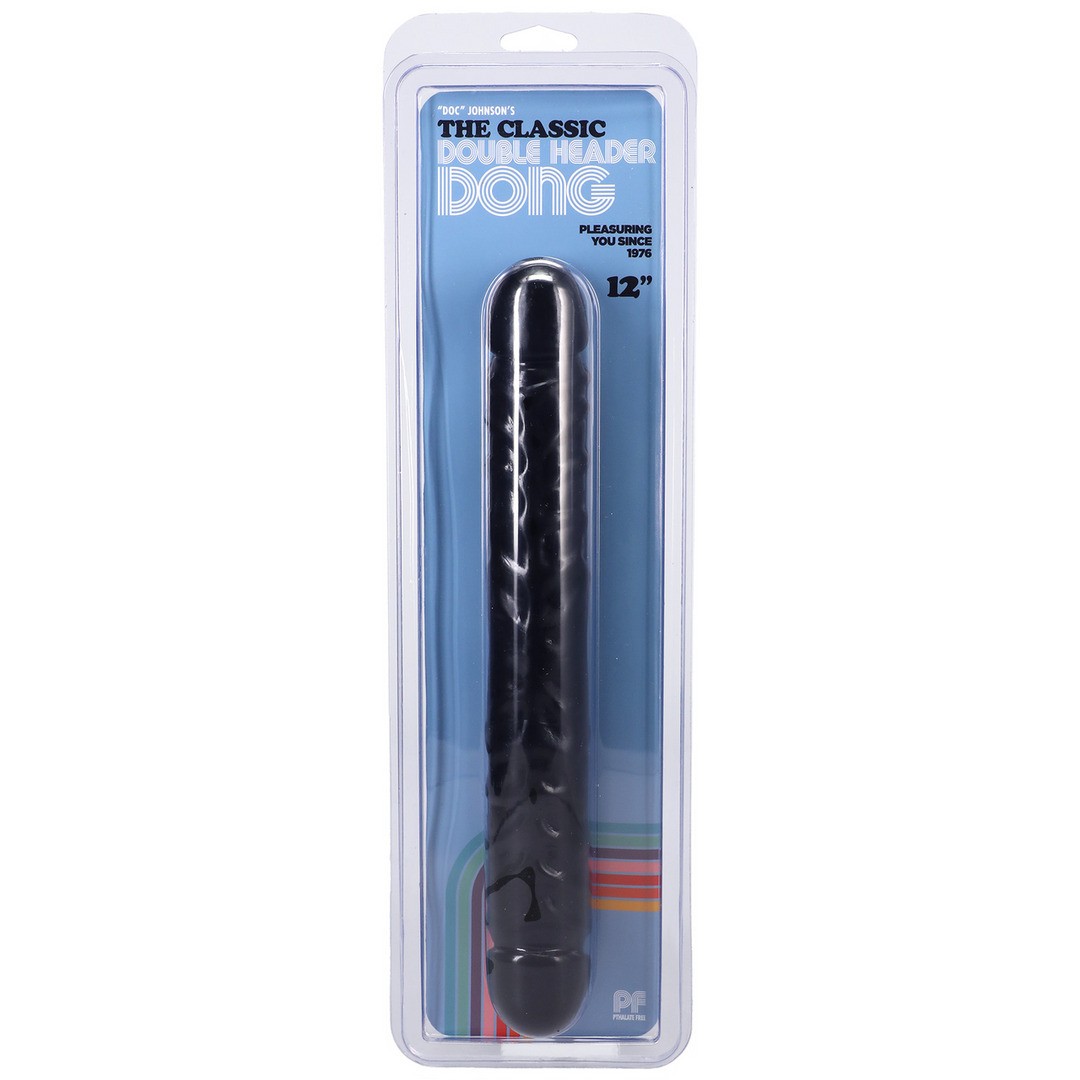 DILDO DUPLO JR. VEINED DOUBLE HEADER 12'' PRETO - Image 3