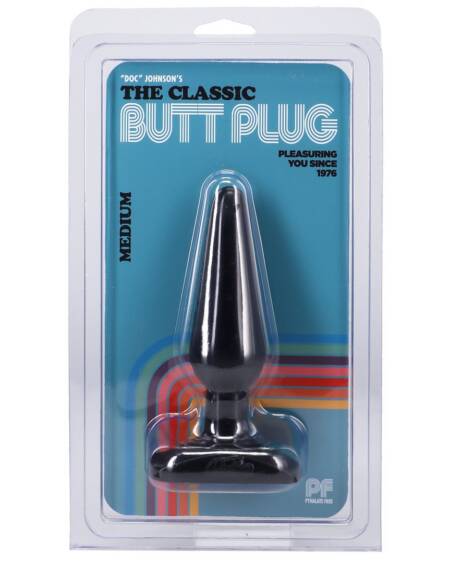 PLUG ANAL DOC JOHNSON CLASSIC BUTT PLUG PRETO MEDIUM