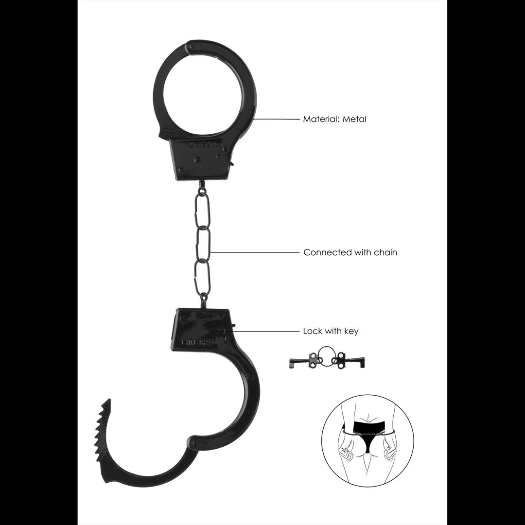 ALGEMAS EM METAL BEGINNER'S HANDCUFFS PRETAS - Image 6