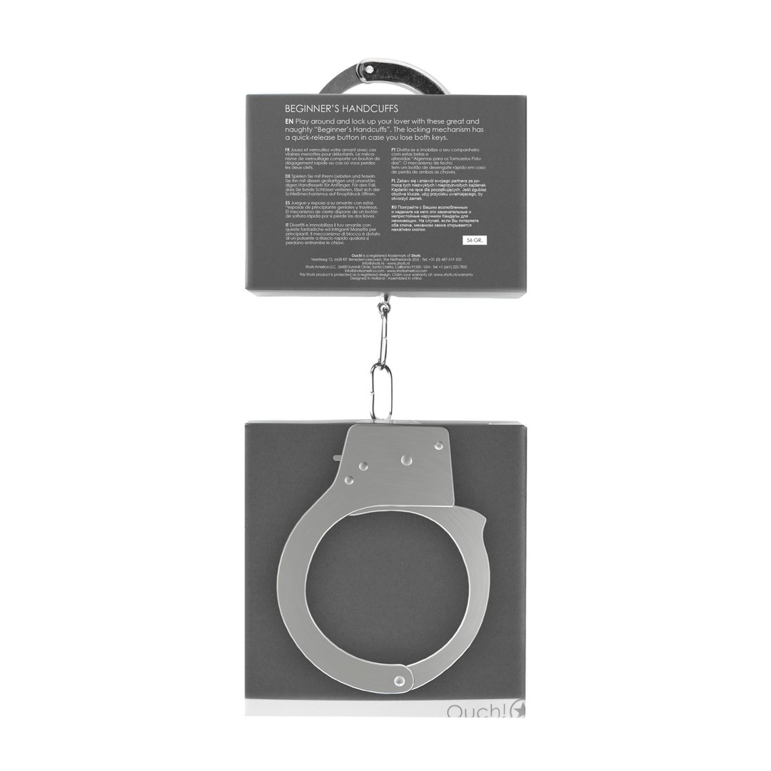 ALGEMAS EM METAL BEGINNER'S HANDCUFFS PRATEADAS - Image 3
