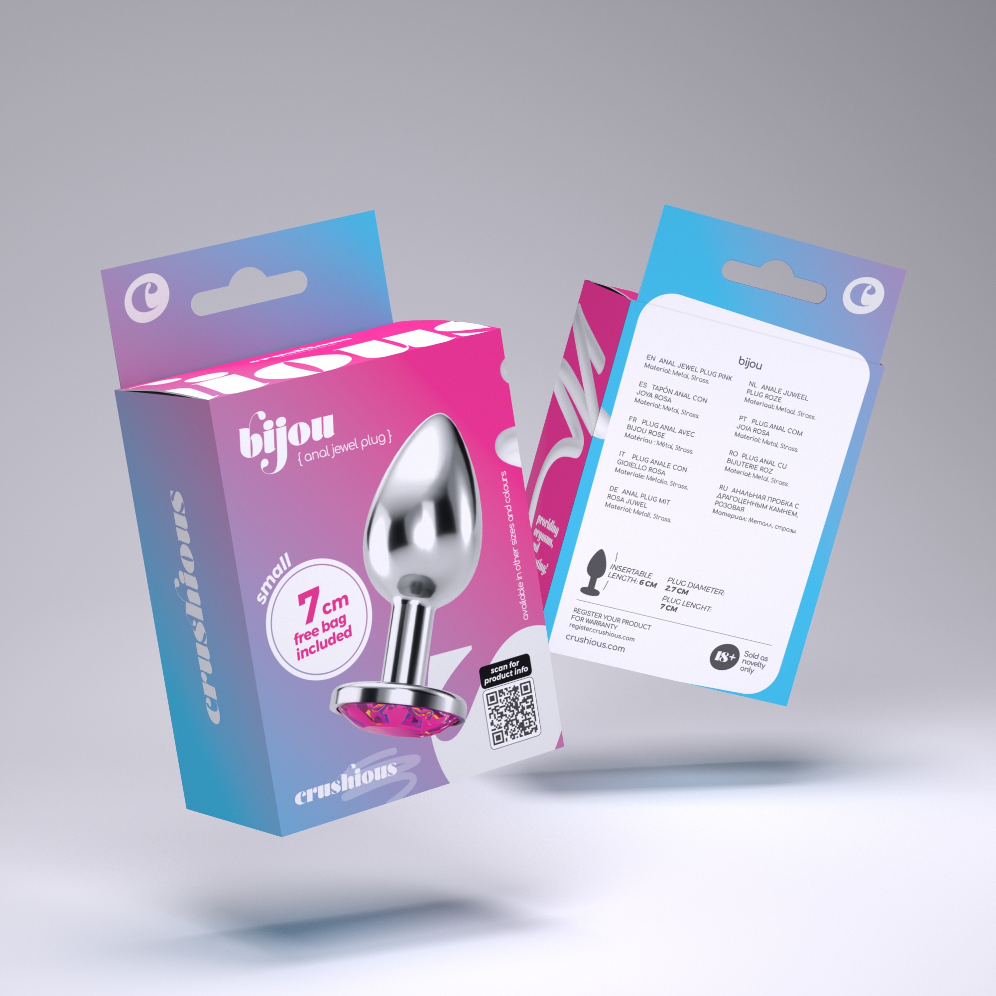 PLUG ANAL JOIA BIJOU ROSA PEQUENO CRUSHIOUS COM BOLSA AVELUDADA GRÁTIS - Image 7