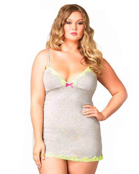 CAMISA DE NOITE LEG AVENUE SERAPHINA TAMANHO GRANDE CINZENTA
