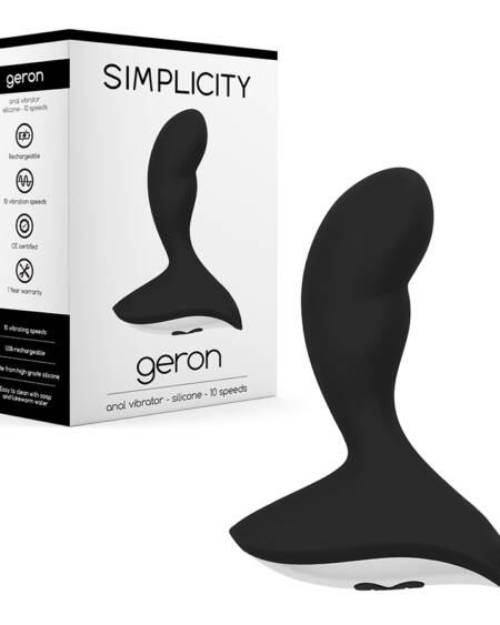 VIBRADOR ANAL RECARREGÁVEL GERON SIMPLICITY PRETO