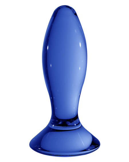 PLUG EM VIDRO FOLLOWER CHRYSTALINO AZUL