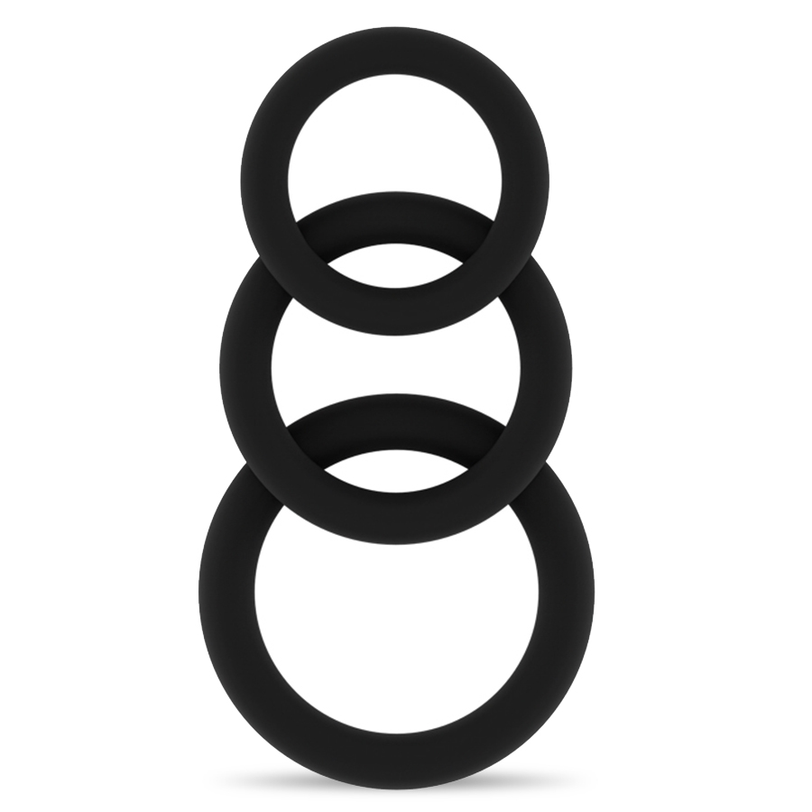 CONJUNTO DE ANÉIS PARA O PÉNIS SONO Nº25 COCKRING SET PRETO - Image 3