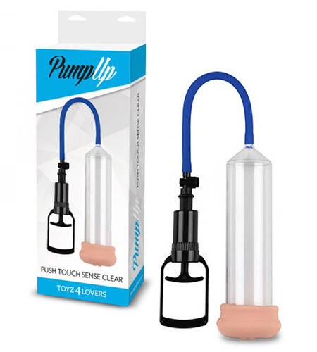BOMBA PARA O PÉNIS COM MASTURBADOR PUSH TOUCH SENSE TRANSPARENTE