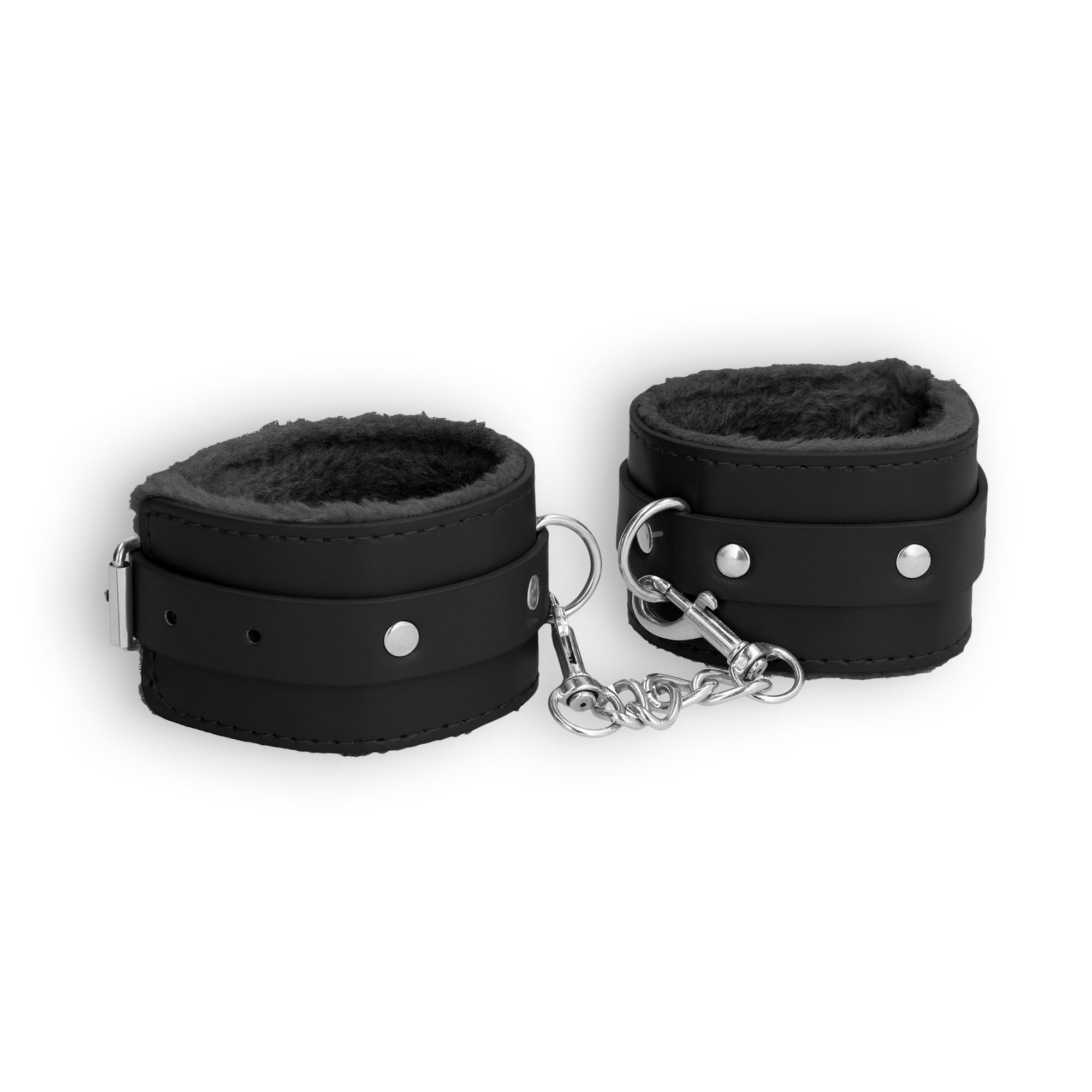 ALGEMAS OUCH! PLUSH LEATHER WRIST CUFFS PRETAS - Image 4