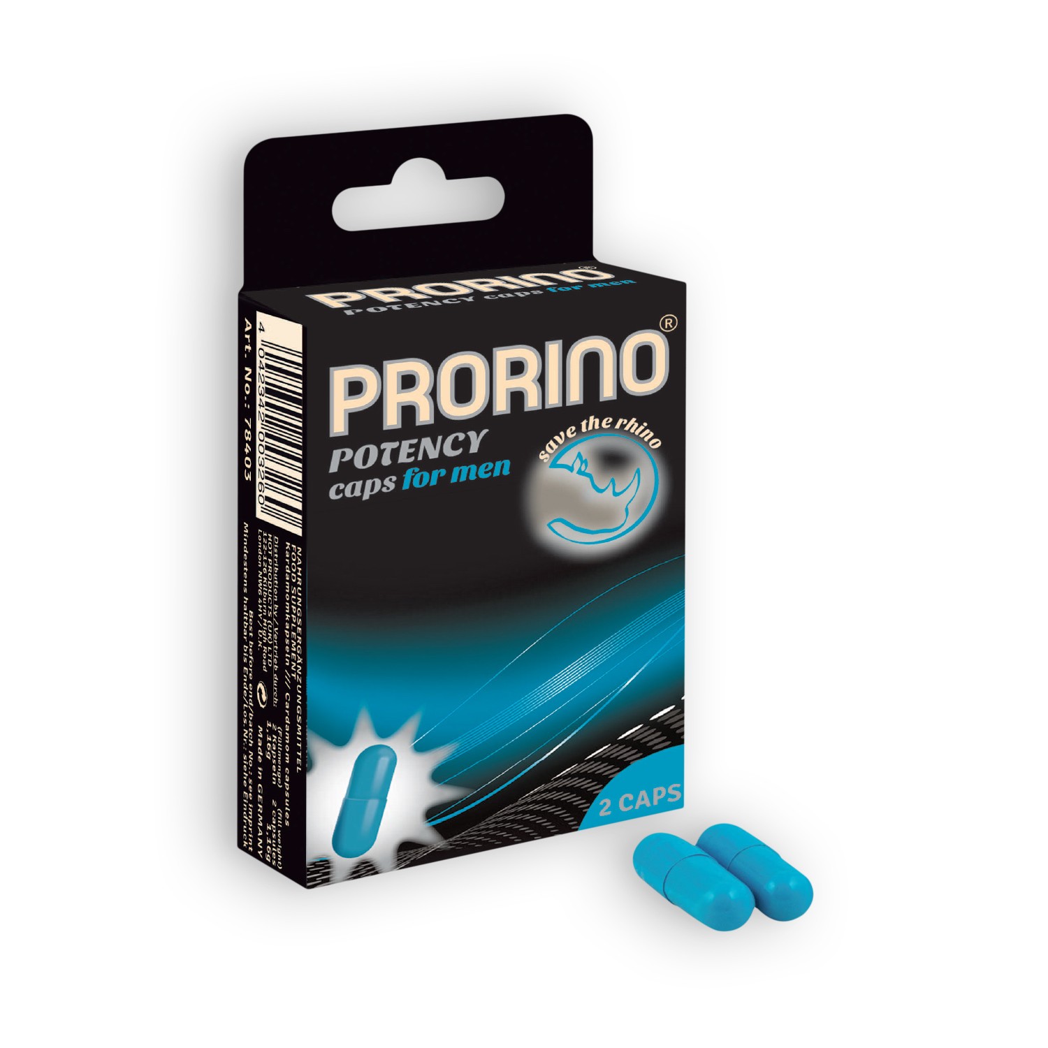 CÁPSULAS ESTIMULANTES PRORINO POTENCY CAPS PARA HOMEM 2 CÁPSULAS - Image 4