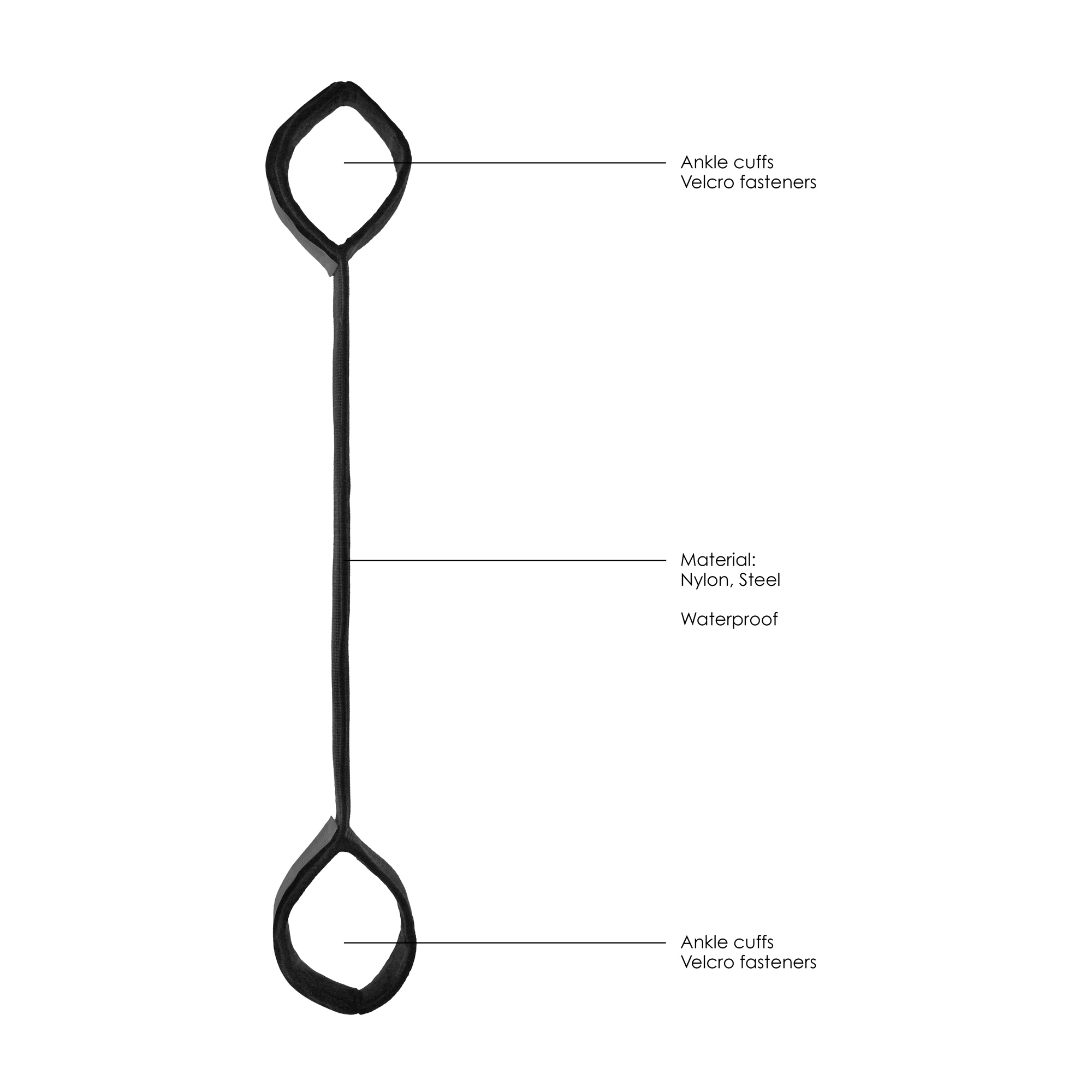 BARRA AFASTADORA COM ALGEMAS OUCH! SPREADER BAR WITH CUFFS PRETA - Image 4