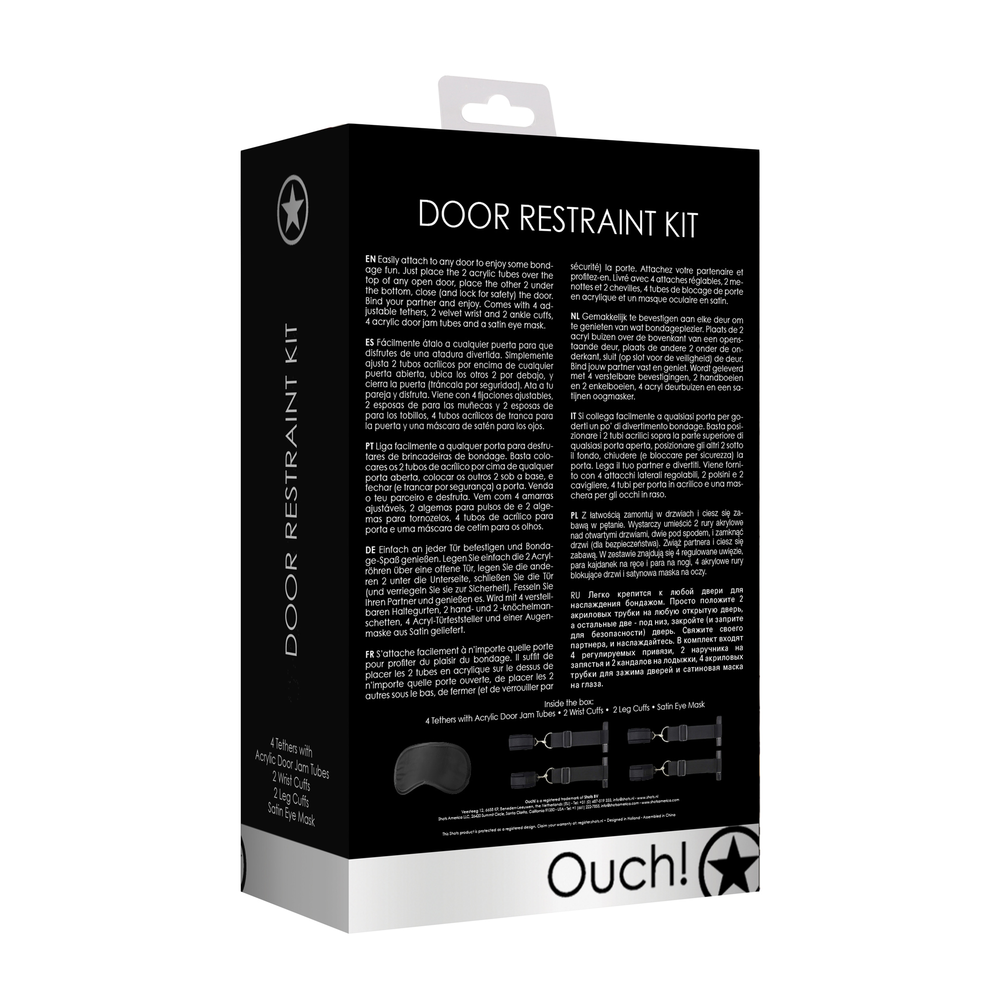 KIT DE RESTRIÇÃO PARA PORTA DOOR RESTRAINT SET OUCH! PRETO - Image 5