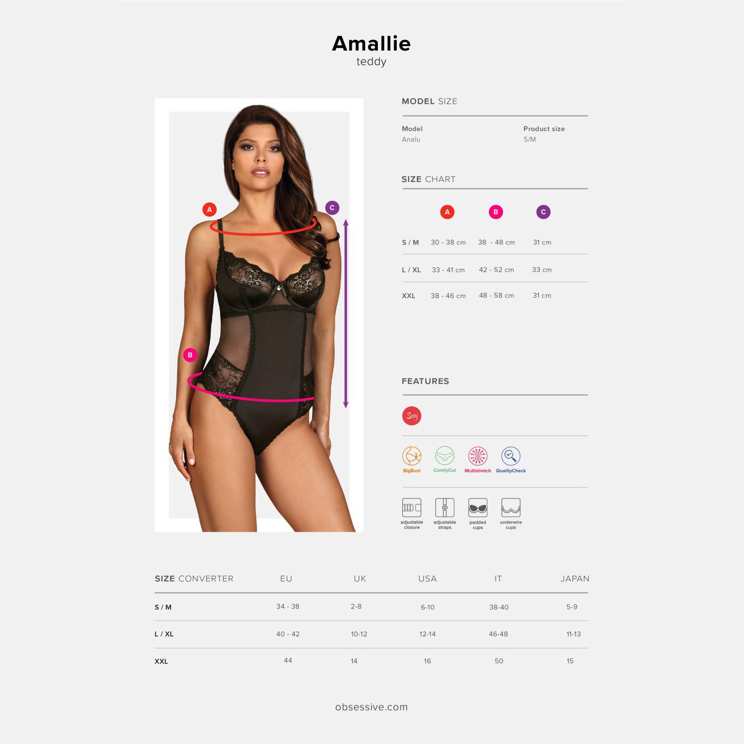 BODY AMALLIE OBSESSIVE PRETO - Image 5