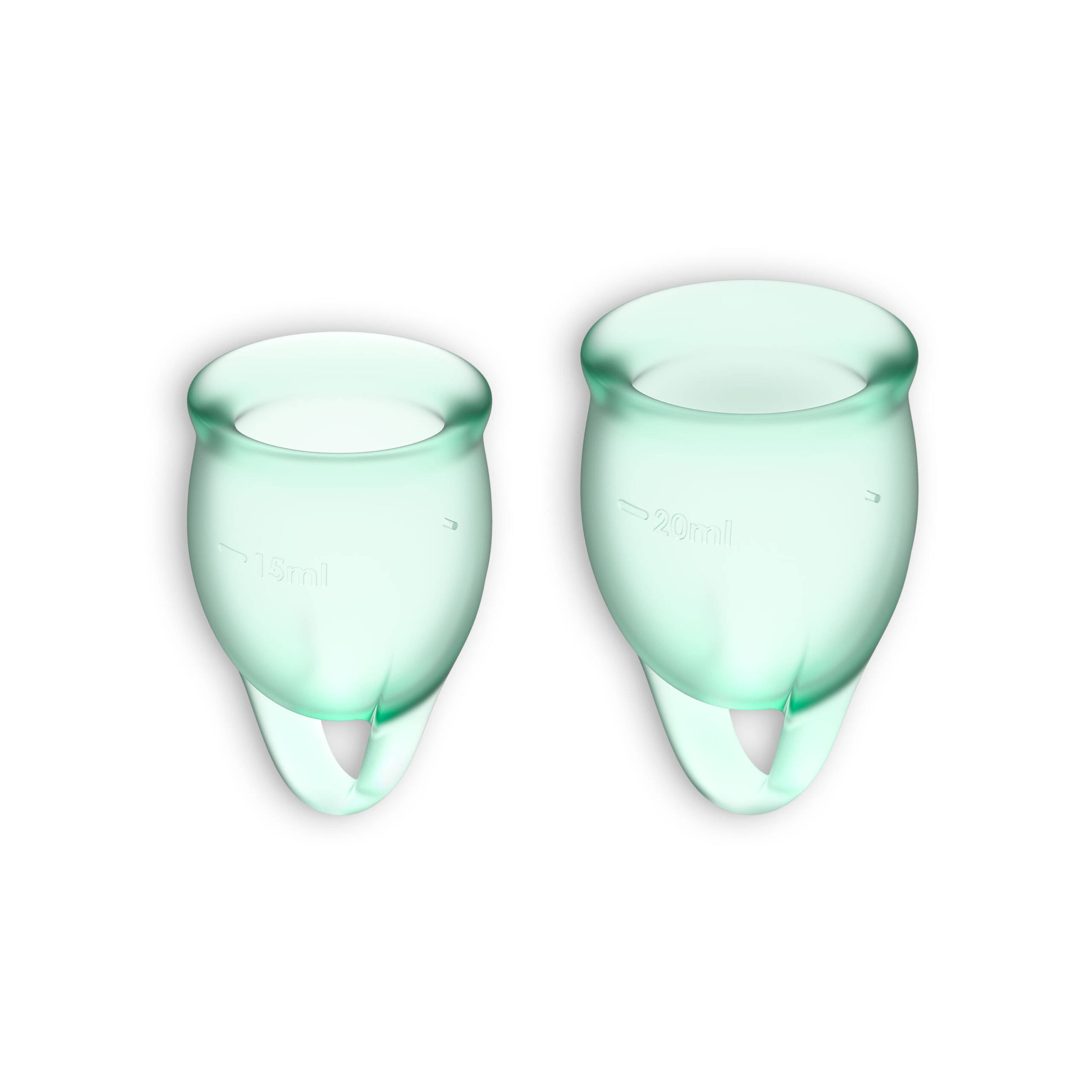 CONJUNTO DE 2 COPOS MENSTRUAIS FEEL CONFIDENT SATISFYER VERDE CLARO - Image 3