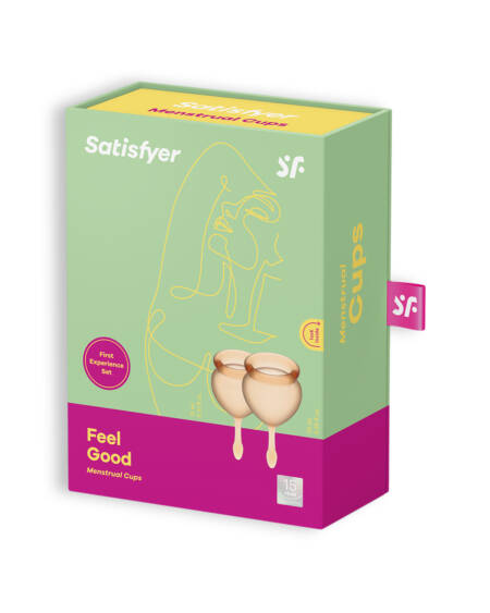 CONJUNTO DE 2 COPOS MENSTRUAIS FEEL GOOD SATISFYER LARANJA