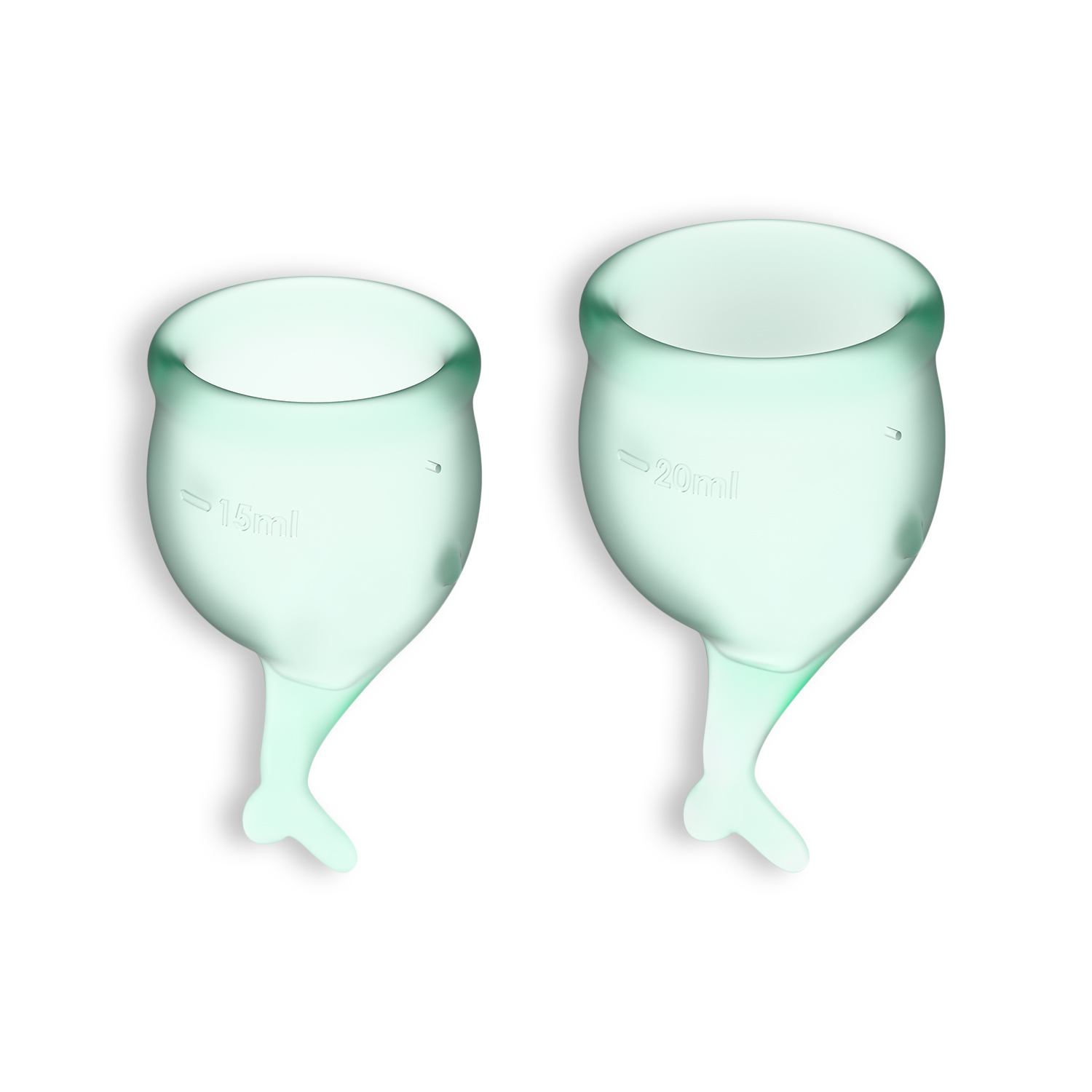 CONJUNTO DE 2 COPOS MENSTRUAIS FEEL SECURE SATISFYER VERDE CLARO - Image 3