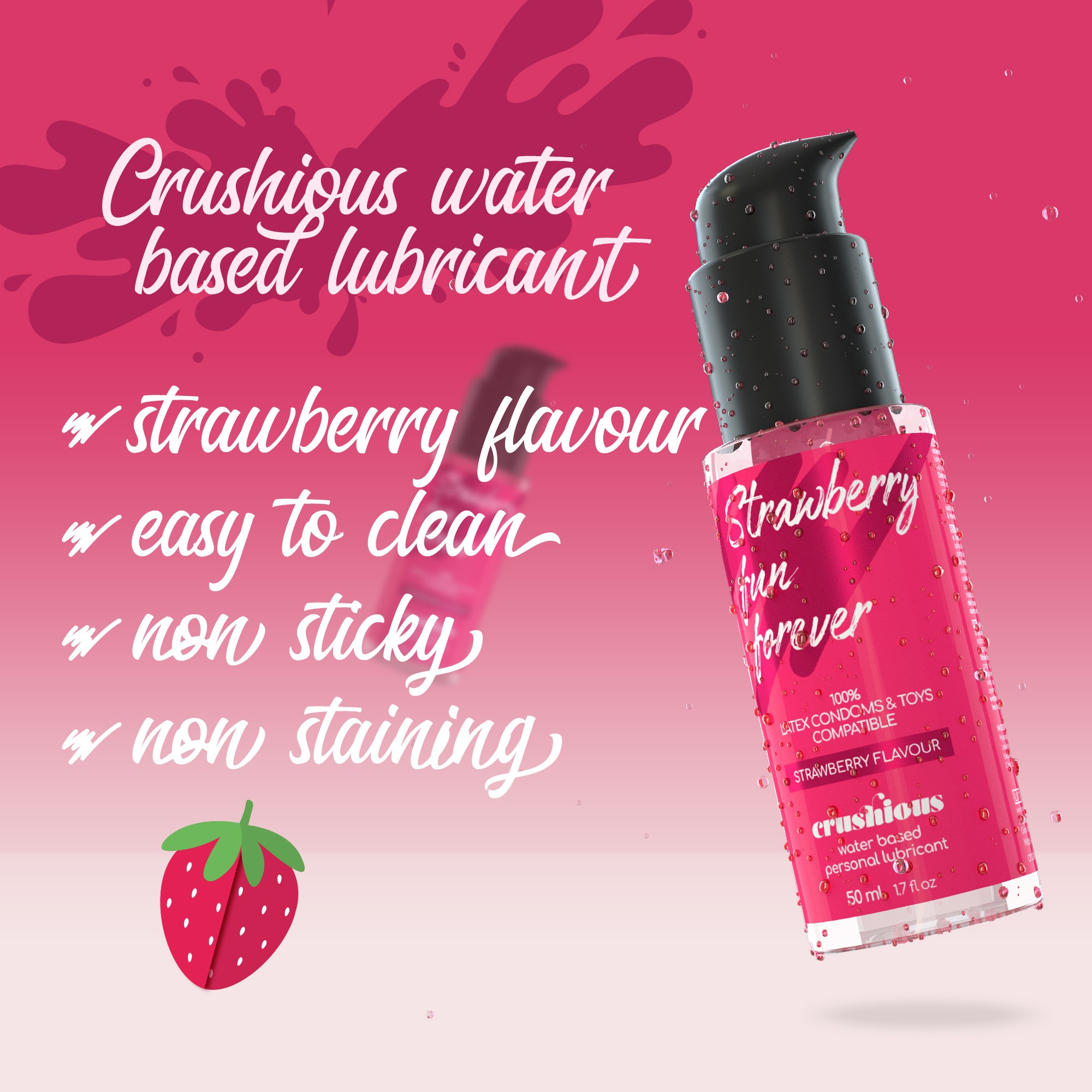 LUBRIFICANTE COM SABOR A MORANGO 50 ML CRUSHIOUS - Image 3