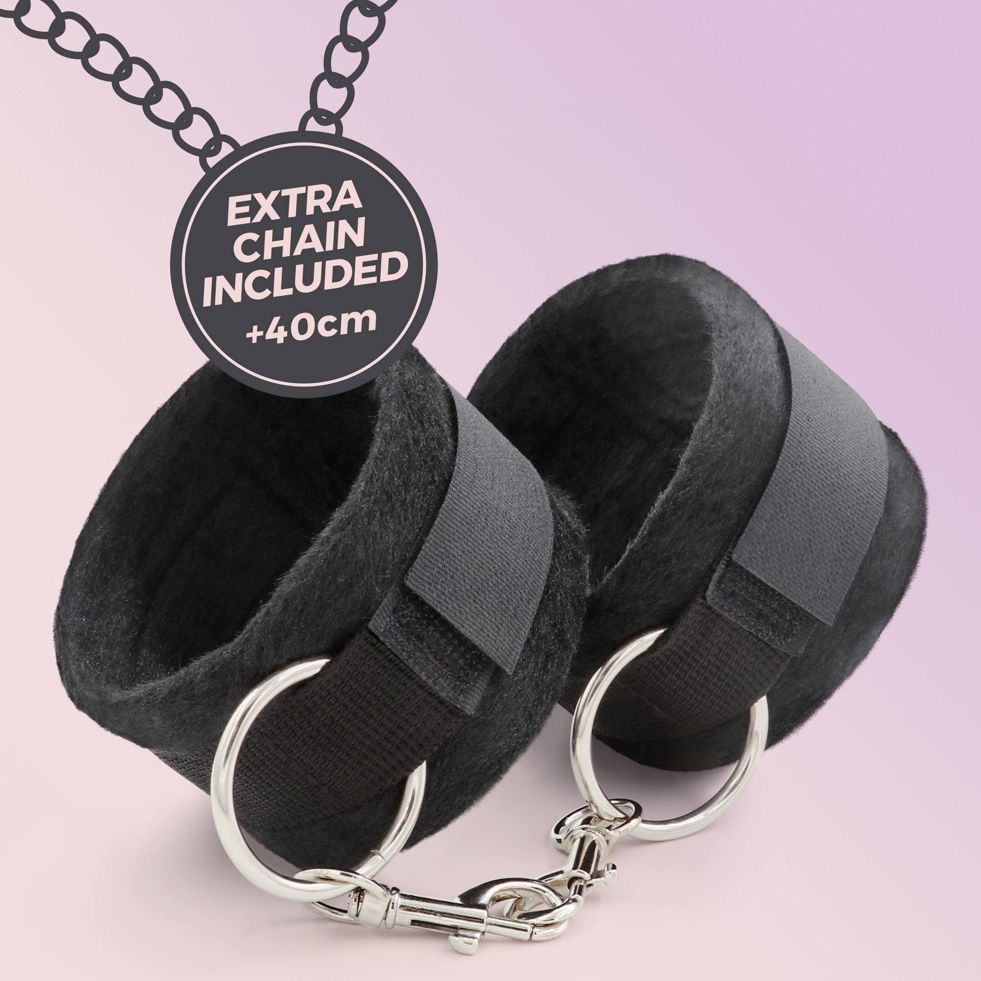 ALGEMAS DE VELCRO TOUGH LOVE COM CORRENTE DE 40CM EXTRA CRUSHIOUS PRETAS - Image 7