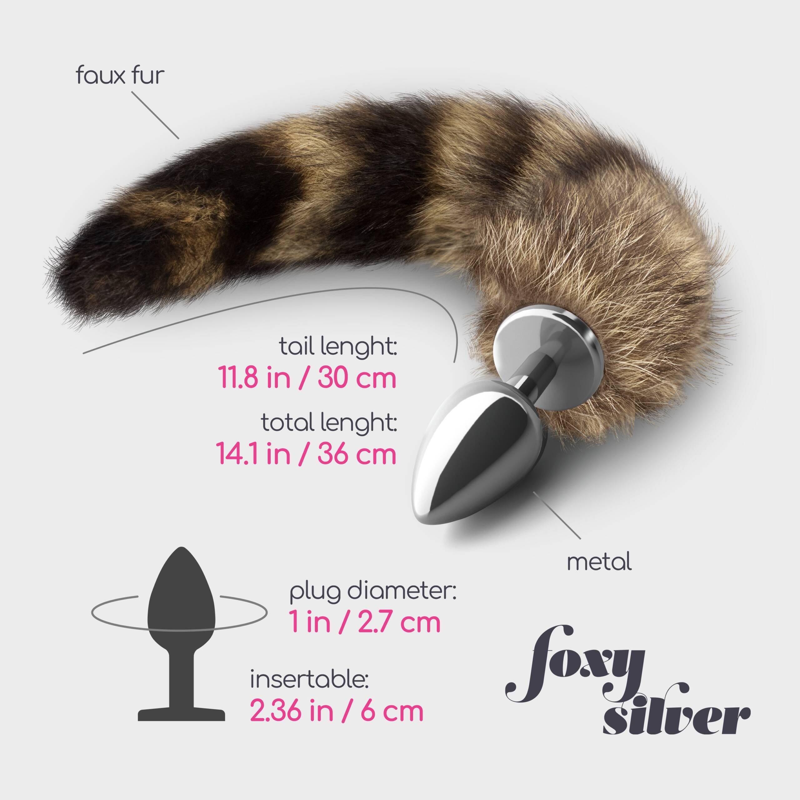 PLUG ANAL COM CAUDA FOXY SILVER METAL CRUSHIOUS - Image 5