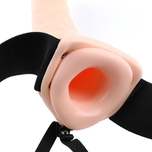 STRAP-ON OCO COM VIBRAÇÃO 8'' VIBRATING HOLLOW FETISH FANTASY SERIES BRANCO - Image 4