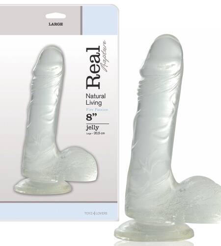 DILDO REAL RAPTURE FIRE PASSION 8'' TRANSPARENTE