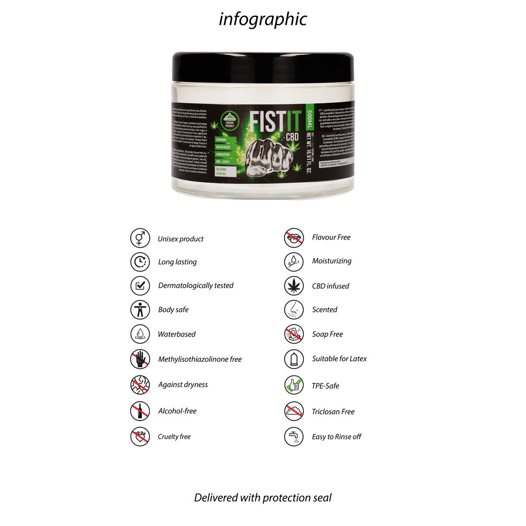 LUBRIFICANTE À BASE DE ÁGUA COM CBD 17 FL OZ 500 ML FIST IT - Image 6