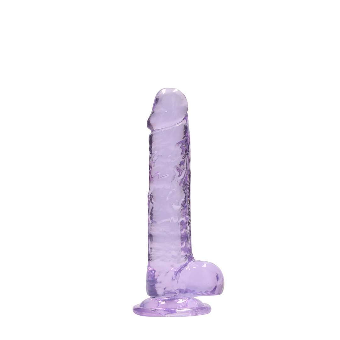 DILDO REALISTA COM TESTÍCULOS CRYSTAL CLEAR 7 /18 CM ROXO REALROCK - Image 3