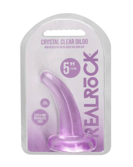DILDO NON-REALISTIC CRYSTAL CLEAR  5 /11,5 CM ROXO REALROCK