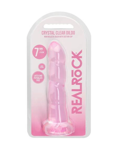 DILDO NON-REALISTIC CRYSTAL CLEAR 7 /17 CM ROSA REALROCK