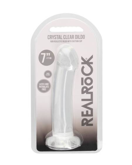 DILDO NON-REALISTIC CRYSTAL CLEAR 7 /17 CM TRANSPARENTE REALROCK