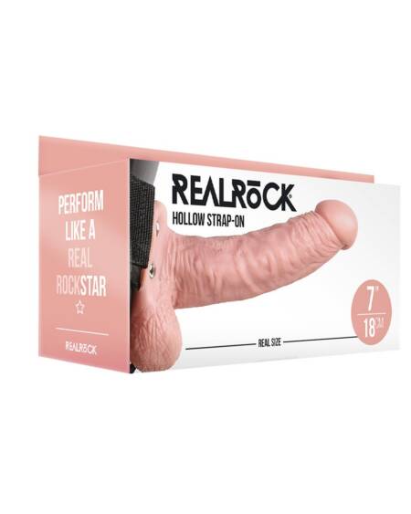STRAP-ON OCO COM TESTÍCULOS 7 /18 CM FLESH REALROCK