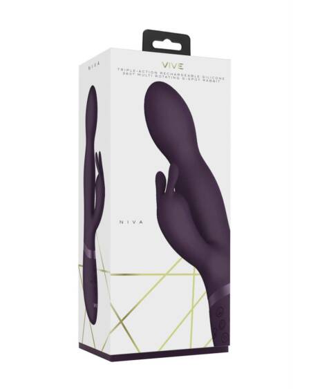 VIBRADOR NIVA ROTATING RABBIT ROXO VIVE