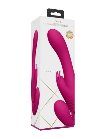STRAP-ON SEM ARNÊS SUKI VIBRATING RABBIT ROSA VIVE
