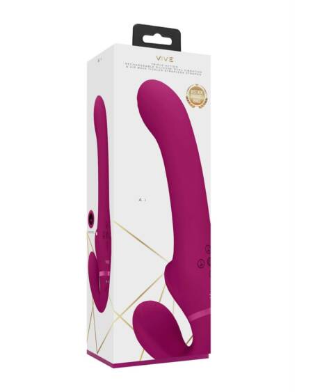 STRAP-ON SEM ARNÊS AI DUAL VIBRATING AIR WAVE TICKLER VIVE