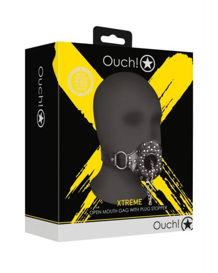 MORDAÇA COM TAMPA XTREME PRETO OUCH!