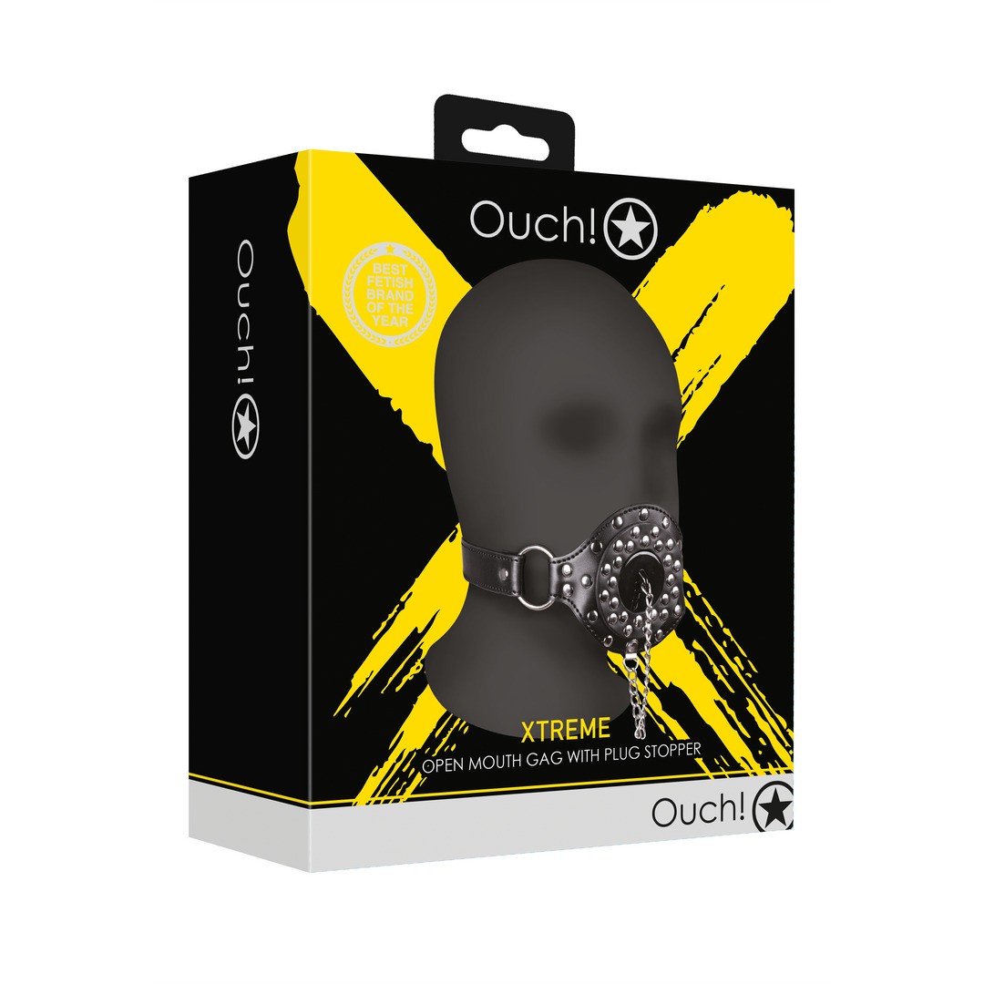 MORDAÇA COM TAMPA XTREME PRETO OUCH!