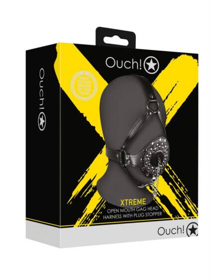 MÁSCARA COM MORDAÇA COM TAMPA EXTREME OUCH!