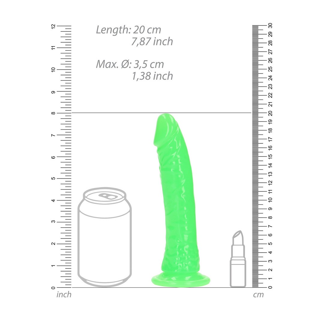 DILDO SLIM REALISTIC GLOW IN THE DARK 7'' / 18 CM REALROCK - Image 6