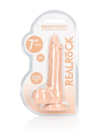 DILDO COM TESTÍCULOS 7 / 17 CM REALROCK
