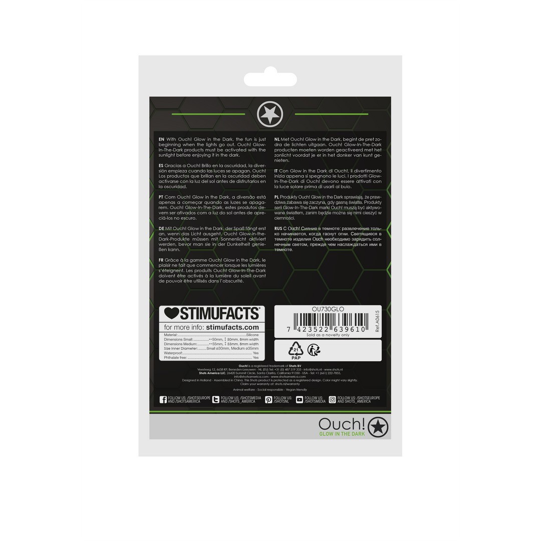 CONJUNTO DE 2 ANÉIS PARA O PÉNIS GLOW IN THE DARK OUCH! - Image 3