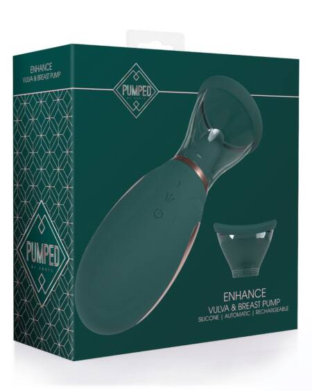 BOMBA RECARREGÁVEL PARA VULVA E SEIOS ENHANCE FOREST GREEN PUMPED