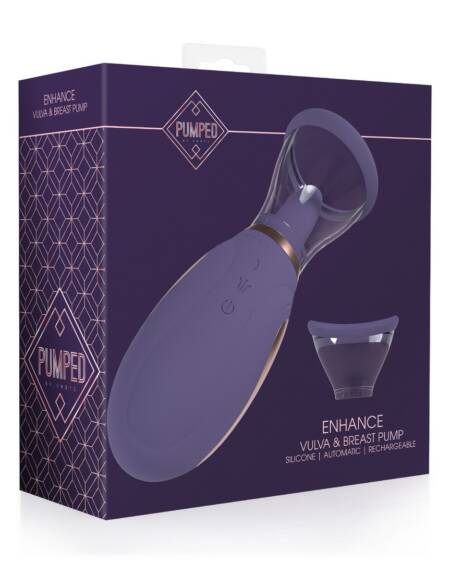 BOMBA RECARREGÁVEL PARA VULVA E SEIOS ENHANCE ROXO PUMPED