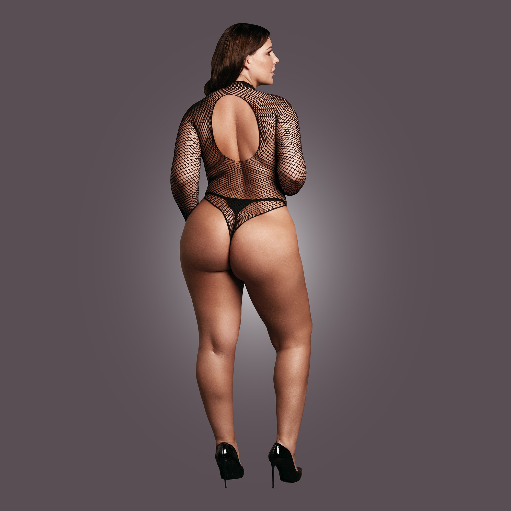 BODY DE REDE COM GOLA ALTA PRETO TAMANHO QUEEN LE DÉSIR - Image 6