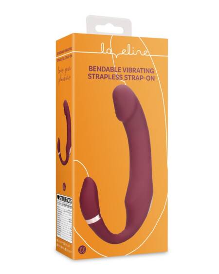STRAP-ON SEM ARNÊS COM VIBRAÇÃO MERLOT GRAPE LOVELINE