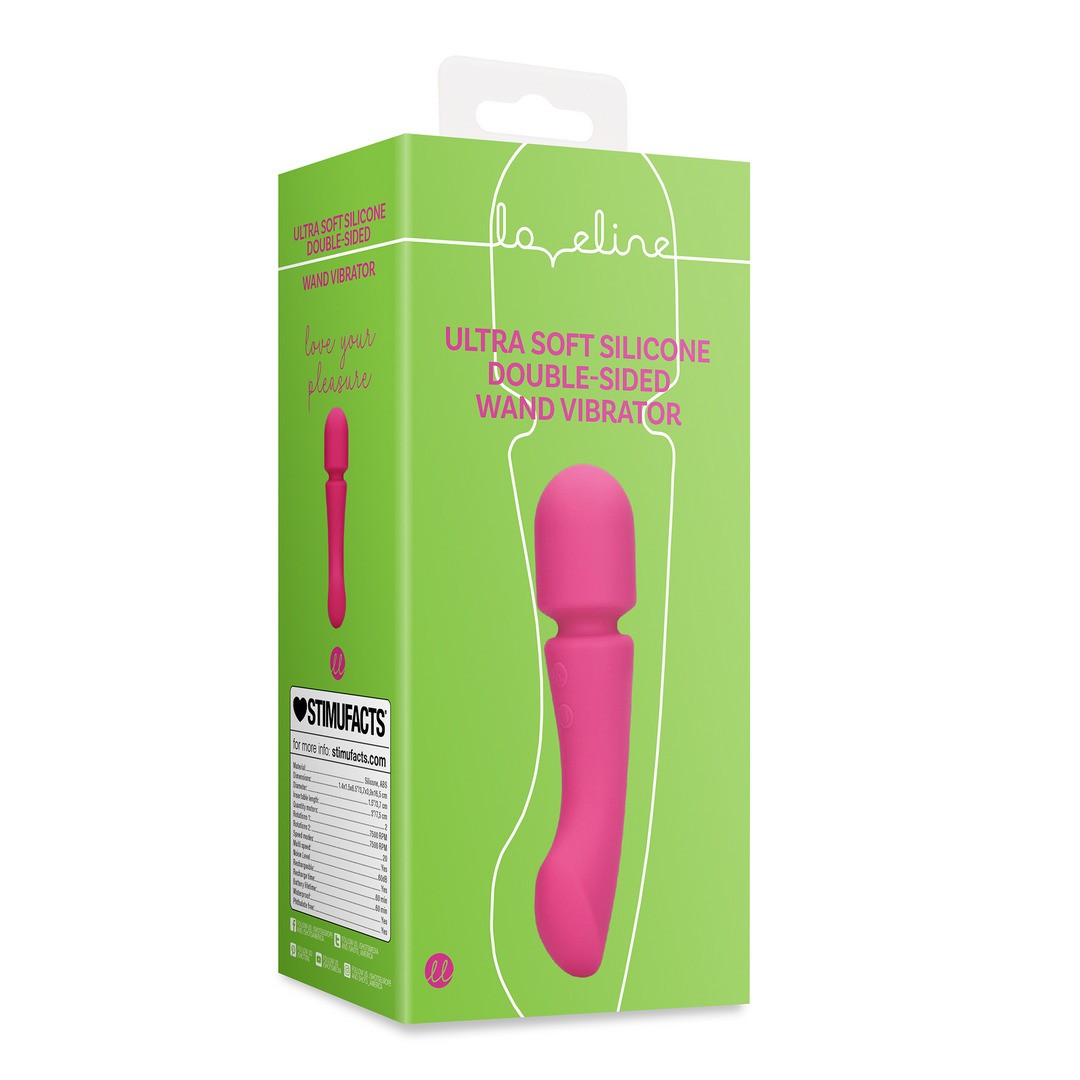 VARINHA MASSAJADORA ULTRA SOFT SILICONE DOUBLE-SIDED PRESTONE PINK LOVELINE