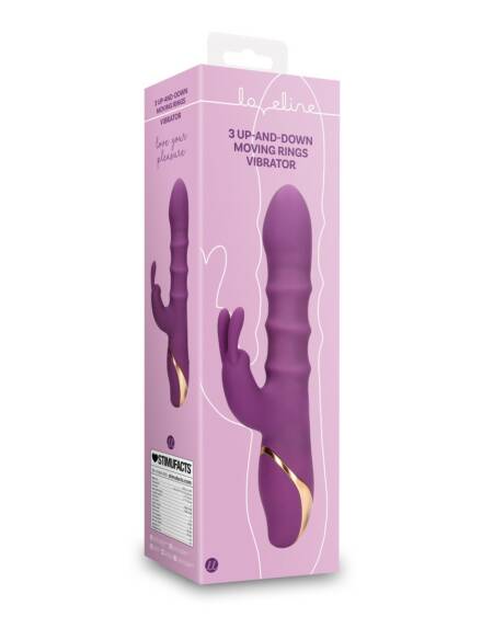 VIBRADOR 3 UP-AND-DOWN MOVING RINGS ORCHIDEE PURPLE LOVELINE