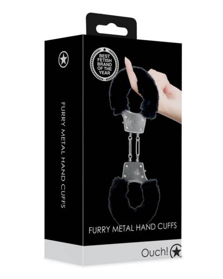 ALGEMAS COM PELÚCIA FURRY METAL PRETO OUCH!