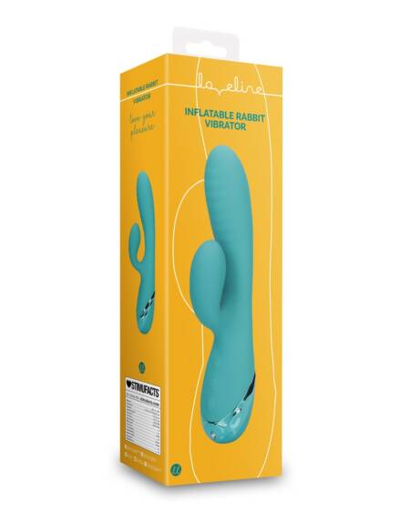 VIBRADOR COELHO INSUFLÁVEL PEACOCK BLUE LOVELINE