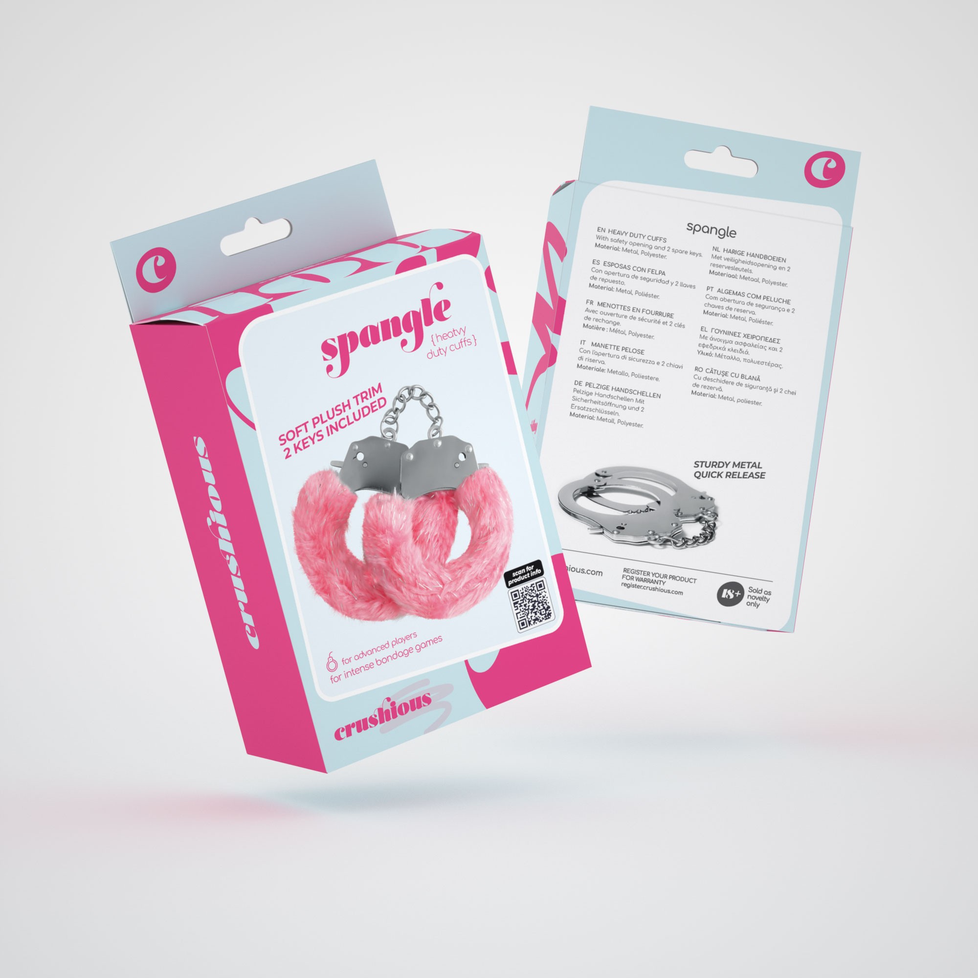 SPANGLE ESPOSAS DE METAL CON PELUCHE ROSA CRUSHIOUS - Image 3