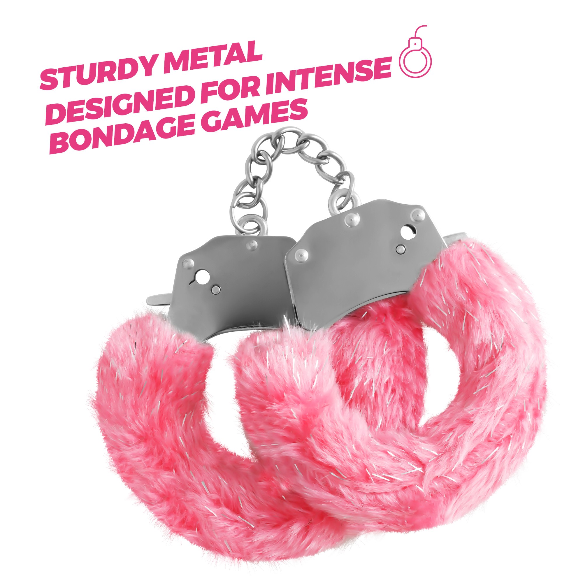 SPANGLE ESPOSAS DE METAL CON PELUCHE ROSA CRUSHIOUS - Image 7