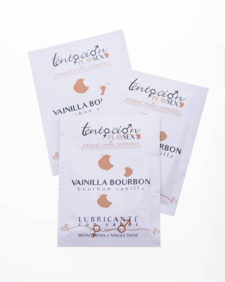 20 MONODOSES DE LUBRIFICANTE COM SABOR A BOURBON DE BAUNILHA 5ML TENTACIÓN PLAY SEX
